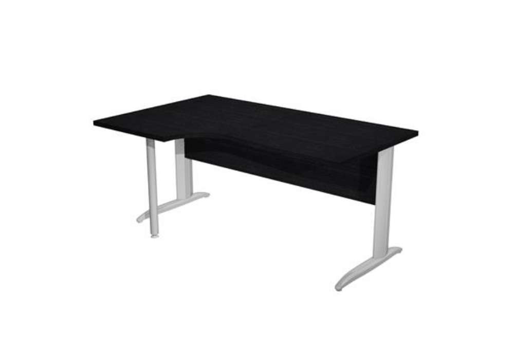 Immagine di Scrivania Compact Sinistro Easy - 160 x 60/80/100 cm - Nero venato/grigio cromato