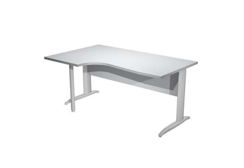 Immagine di Scrivania Compact Sinistro Easy - 160 x 60/80/100 cm - Grigio/grigio cromato