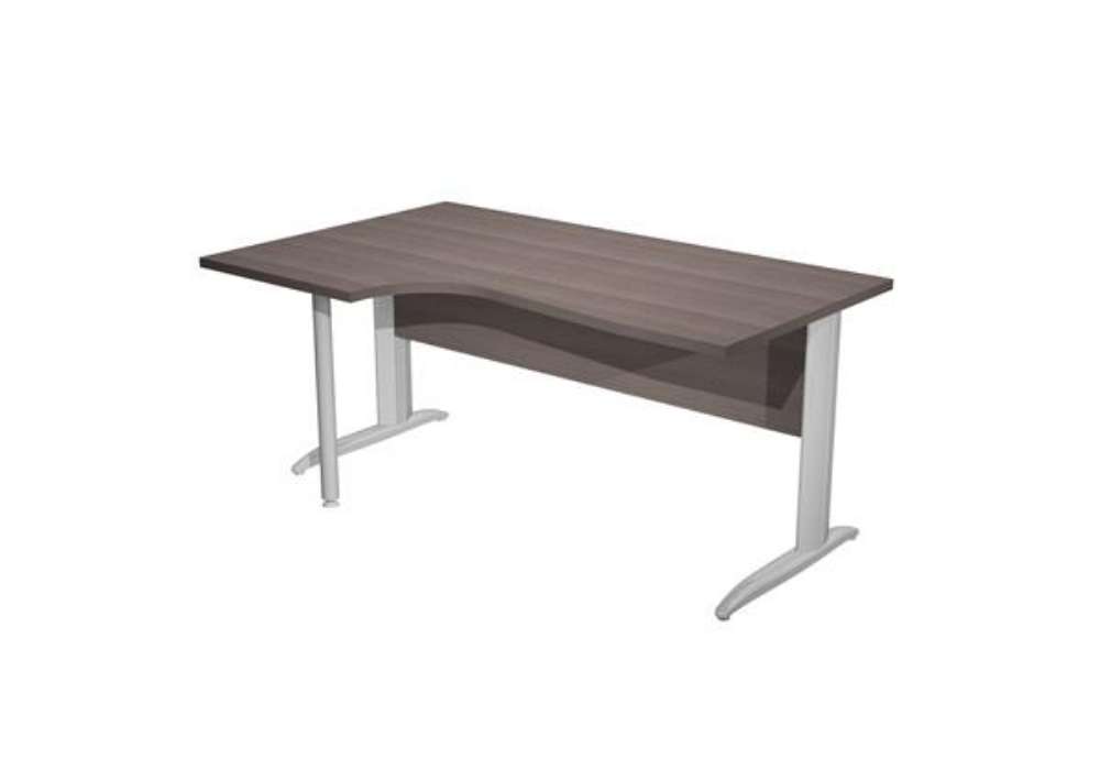 Immagine di Scrivania Compact Sinistro Easy - 160 x 60/80/100 cm - Frassino toscano/grigio cromato