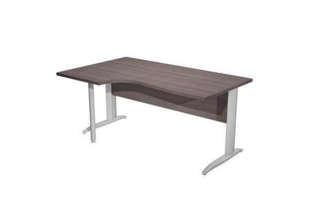 Immagine di Scrivania Compact Sinistro - 160 x 60/80/100 cm - piano frassino fianchi cromati