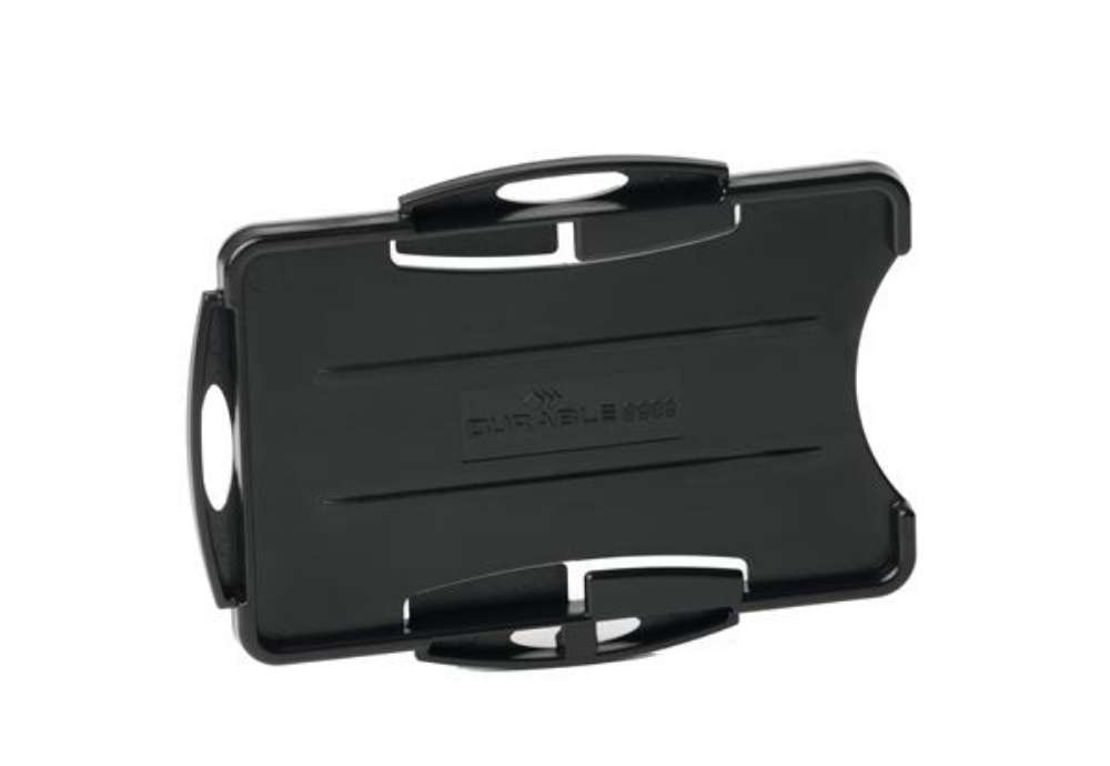 Immagine di Portabadge Eco - per 2 tessera - 54 x 87 mm - nero - Durable - conf. 10 pezzi