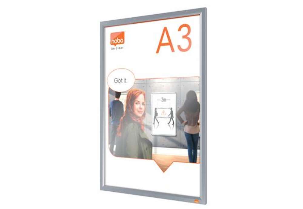 Immagine di Cornice Impression PRO - a clip - A3 - alluminio - Nobo
