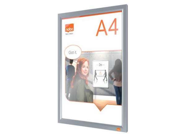 Immagine di Cornice Impression PRO - a clip - A4 - alluminio - Nobo