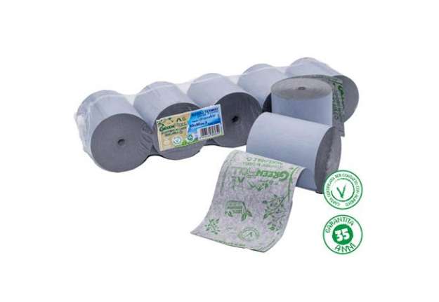 Immagine di Rotolo per registratori di cassa - stampa termica - carta termica Green roll - 79 mm x 80 mt - diame