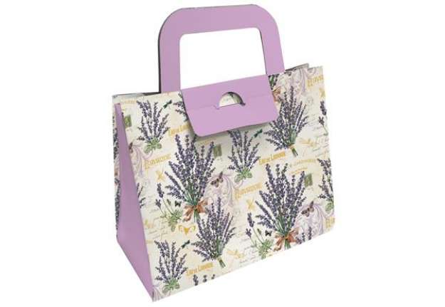 Immagine di Scatola portaoggetto - fantasia Lavanda - 27 x 22,5 x 12,5 cm - Kartos
