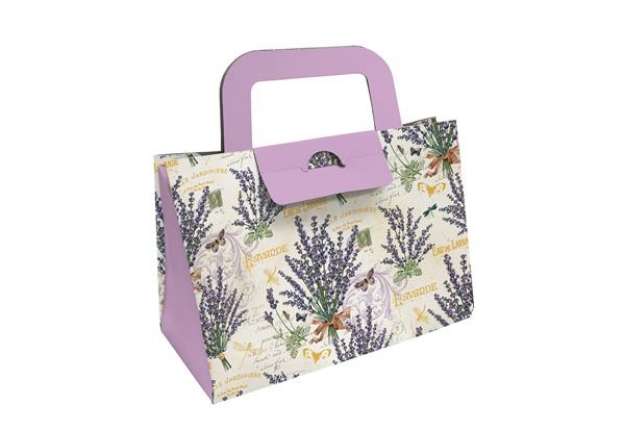 Immagine di Scatola portaoggetto - fantasia Lavanda - 16,2 x 14,5 x 7,5 cm - Kartos