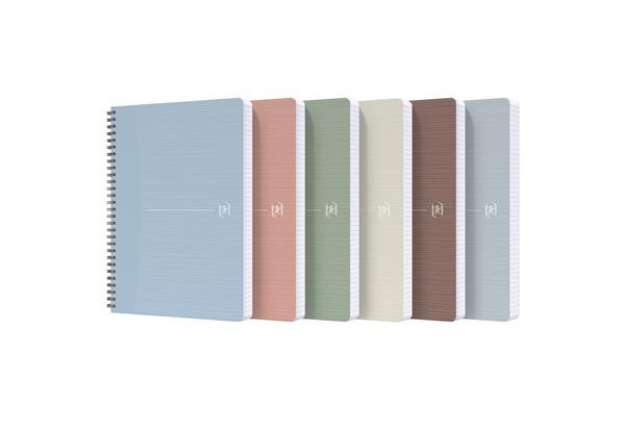 Immagine di Maxiquaderno spiralato Rec'up - A4 - 1 rigo - 180 fogli - 90 gr - colori assortiti - Oxford