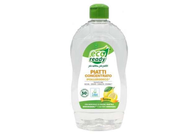 Immagine di Detersivo piatti - concentrato - ipoallergenico - limone - 0,50 lt - Eco Ready