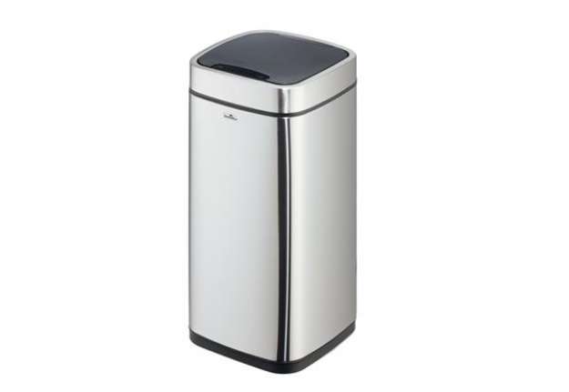 Immagine di Cestino no touch - con sensore - 27 x 27 x 57 cm- 21 lt - argento metallizzato - Durable