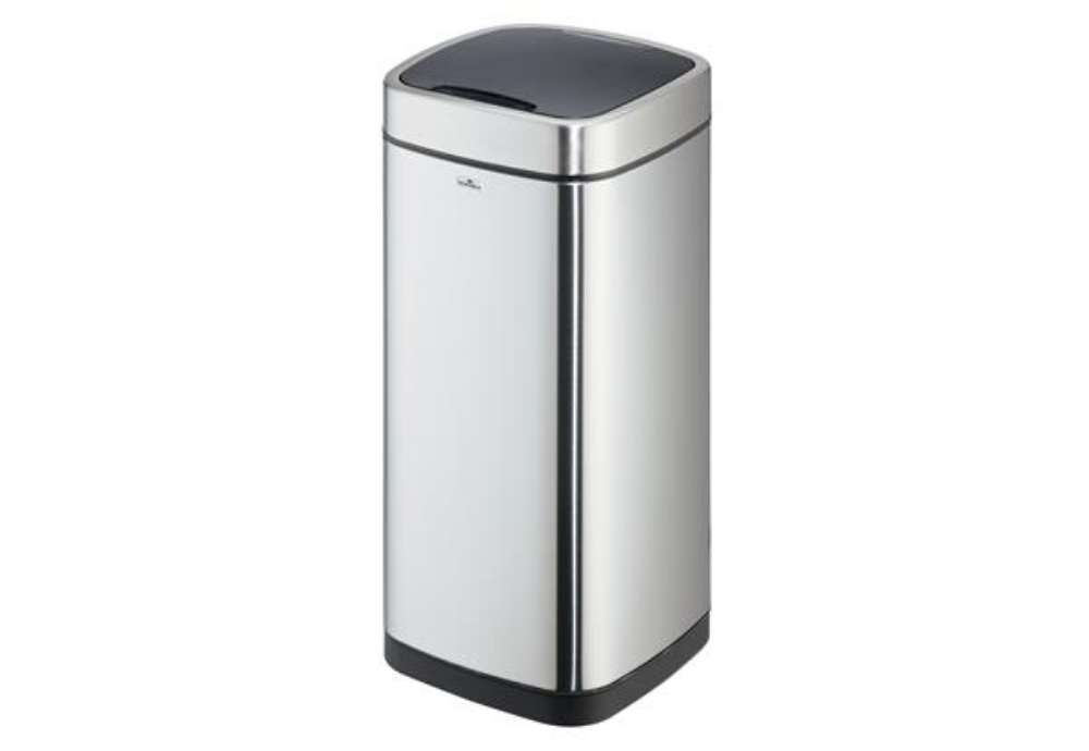 Immagine di Cestino no touch - con sensore - 30,5 x 30,5 x 69 cm - 35 lt - argento metallizzato - Durable
