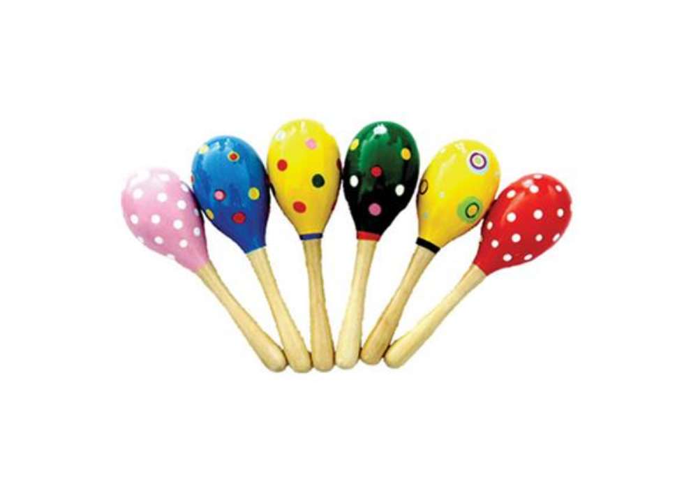 Immagine di Coppia di maracas - in legno - 20 x 5,5 cm - CWR - conf. 2 pezzi