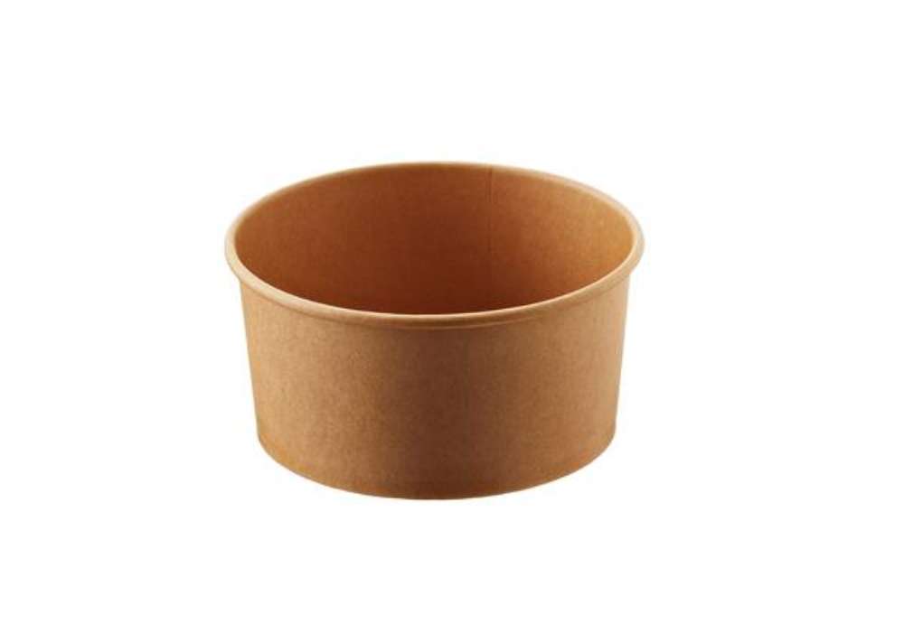 Immagine di Bowl monouso Street Food - Ø 15 x H 7,5 cm - 1000 ml - avana/bianco - Leone - conf. 24 pezzi