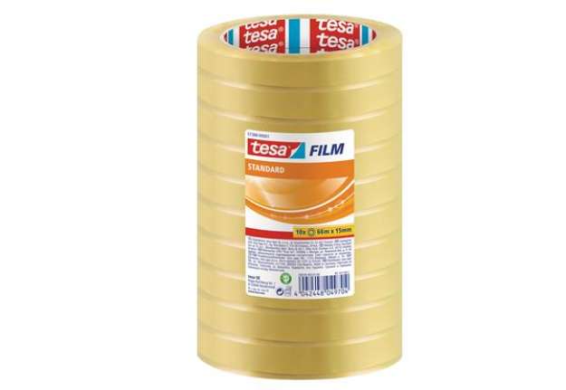 Immagine di Nastro adesivo Tesafilm - 66 m x 1,5 cm - Tesa - torre 10 pezzi