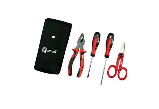 Immagine di Trousse 4 utensili - per elettricista - similpelle - Melchioni Family