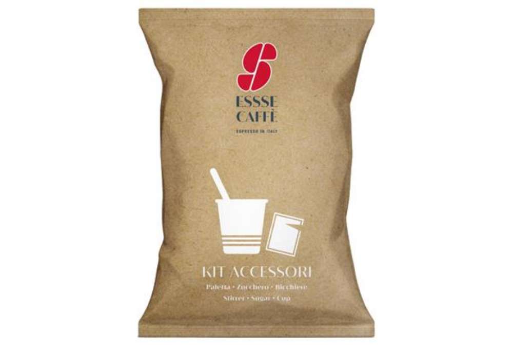 Immagine di Serving kit - 50 bicchierini + 50 bustine zucchero + 50 palettine - Essse caffè