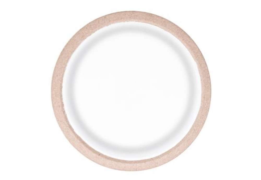 Immagine di Piatto piano monouso Twin - rotondo - diametro 24,5 cm - cellulosa - avana/bianco - Dopla Green - co