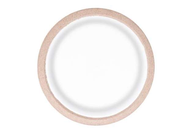 Immagine di Piatto fondo monouso Twin - rotondo - diametro 20,5 cm - cellulosa - avana/bianco - Dopla Green - co