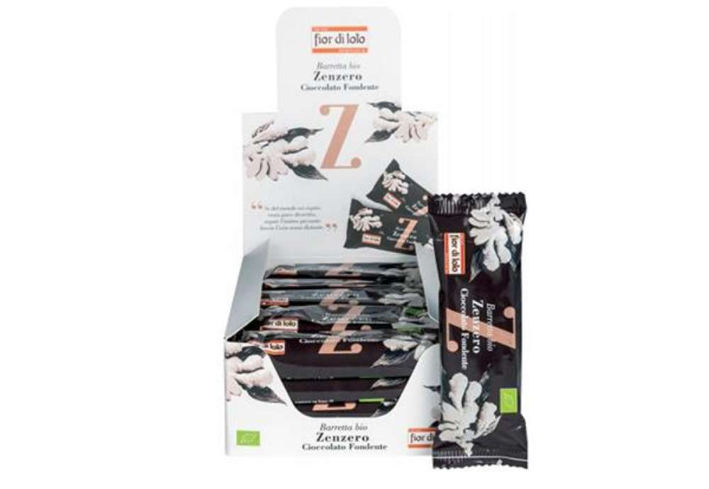 Immagine di Barretta di riso - zenzero/cioccolato fondente - 30 gr - Fior di loto