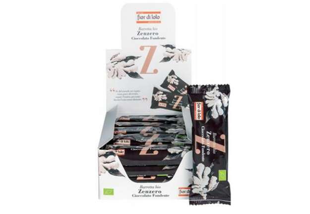 Immagine di Barretta di riso - zenzero/cioccolato fondente - 30 gr - Fior di loto
