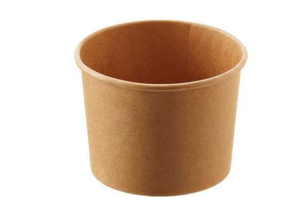 Immagine di Coppetta gelato monouso - rotonda - diametro 10,5 cm - 335 ml - carta - avana - Leone - conf. 500 pe