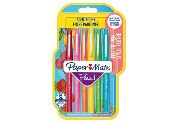 Immagine di Pennarello Flair Nylon - colori assortiti Scented - Papermate - conf. 6 pezzi
