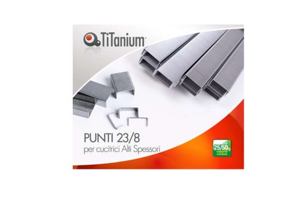 Immagine di Punti metallici - 23/8 - TiTanium - conf. 1000 pezzi