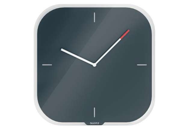 Immagine di Orologio da parete Cosy - silenzioso - vetro - grigio - Leitz