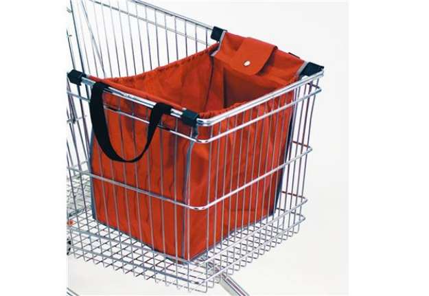Immagine di Borsa Eco Bag Magnum - TNT - per carrelli - con ganci - 40 x 36 x 26 cm - rosso - Berni Group