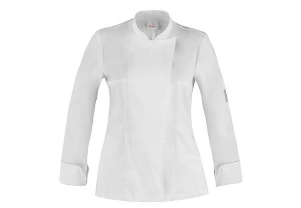 Immagine di Giacca cuoco Celine - da donna - manica lunga - taglia L - bianco - Giblor's