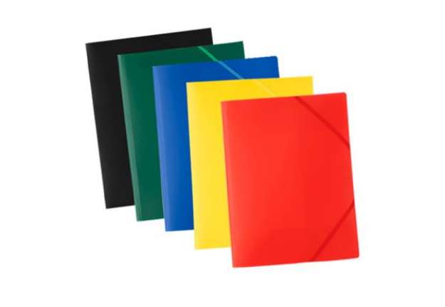 Immagine di Cartellina 3 lembi - con elastico - 24 x 32 cm - colori assortiti - ECO - Starline