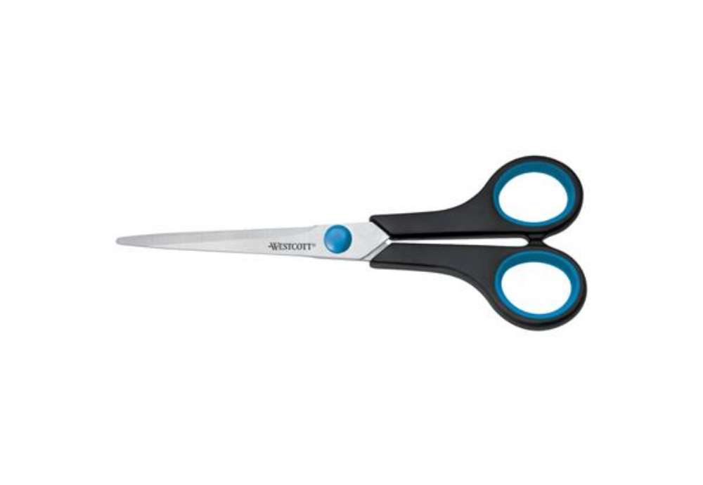 Immagine di Forbici Westcott Soft Grip Easy Grip blu/nero simmetriche 17,5 cm E-30271 00