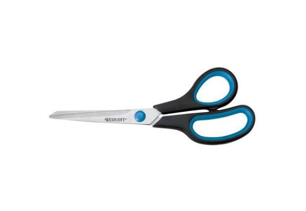 Immagine di Forbici Westcott Soft Grip Easy Grip asimmetriche blu/nero 20,1 cm E-30283 00