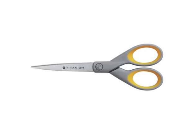 Immagine di Forbici Westcott Softgrip Titanium Super simmetrica giallo/grigio lama 18 cm E-30470 00