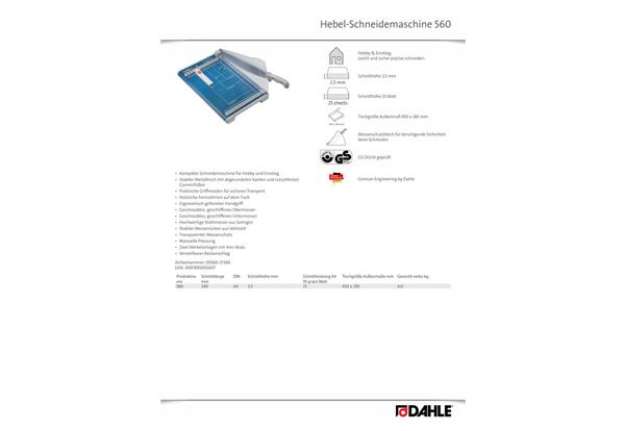 Immagine di Taglierina a leva Dahle con pressino manuale luce 350-2,5 mm R000560
