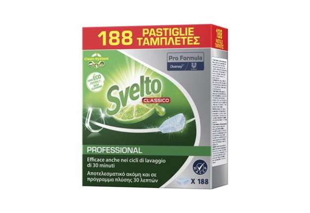 Immagine di Detergente lavastoviglie Svelto Professional Tablets con estratto di limone  conf. 188 pezzi - 87171