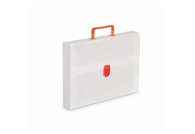 Immagine di Valigetta portadocumenti Favorit a una chiusura polionda cannettato bianco trasparente 27x38 cm dors