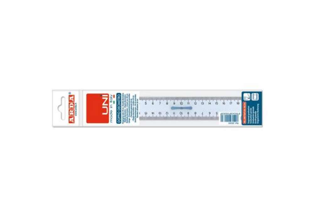 Immagine di Doppio decimetro ARDA Linea Uni plastica fumé ottico trasparente 20 cm 283SS