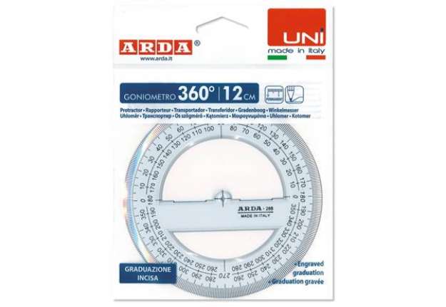 Immagine di Goniometro ARDA Linea Uni plastica termoresistente fumé ottico trasparente 360° 12 cm - 285SS