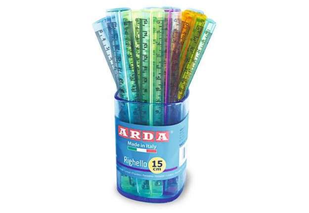 Immagine di Righello ARDA Uni polistirolo colori assortiti Conf. 50 pezzi - 282C