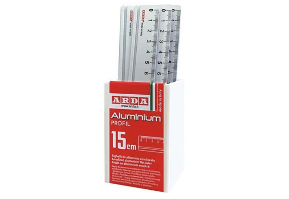Immagine di Righello in alluminio anodizzato Arda Profil 15 cm - conf. 15 pezzi - 17915BAR