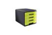 Immagine di Cassettiera 4 cassetti ARDA Mydesk polistirolo e materiale infrangibile grigio/verde - 18P4PV