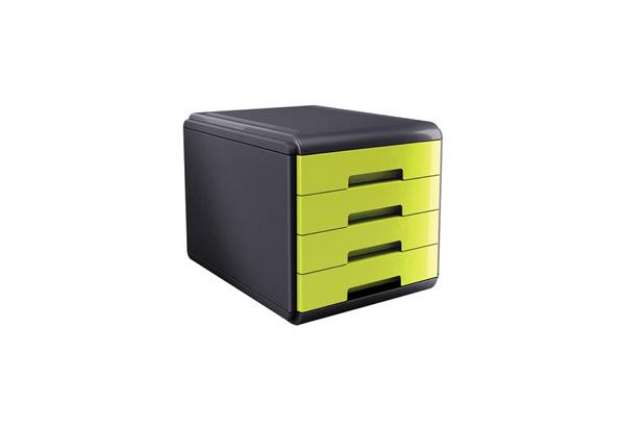 Immagine di Cassettiera 4 cassetti ARDA Mydesk polistirolo e materiale infrangibile grigio/verde - 18P4PV