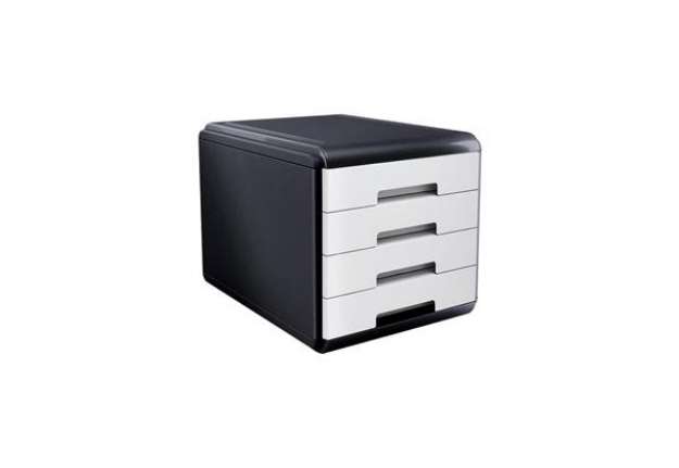 Immagine di Cassettiera 4 cassetti ARDA Mydesk polistirolo e materiale infrangibile grigio/bianco - 18P4PB
