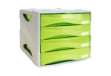 Immagine di Cassettiera 4 cassetti ARDA Smile polistirolo antiurto e materiale infrangibile grigio/verde - TR15P