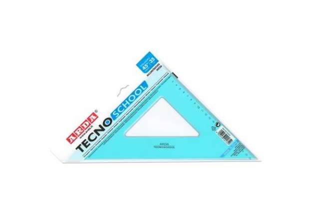 Immagine di Squadra ARDA Linea Tecnoschool polistirolo termoresistente azzurro trasparente 45° cm 35 - 40135SS