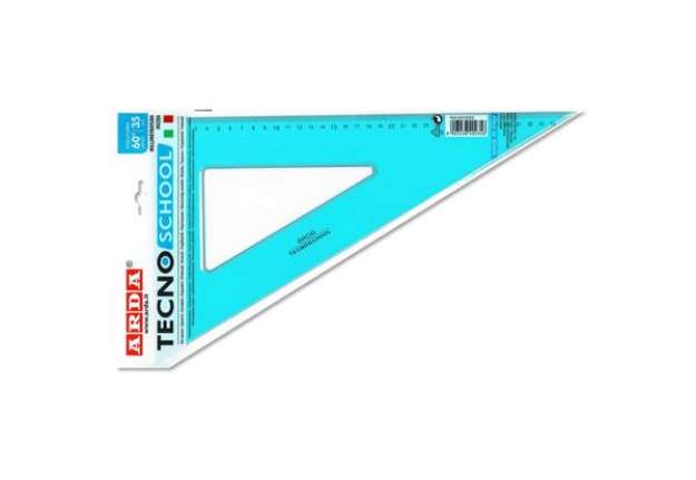 Immagine di Squadra ARDA Linea Tecnoschool polistirolo termoresistente azzurro trasparente 60° cm 35 - 40235SS