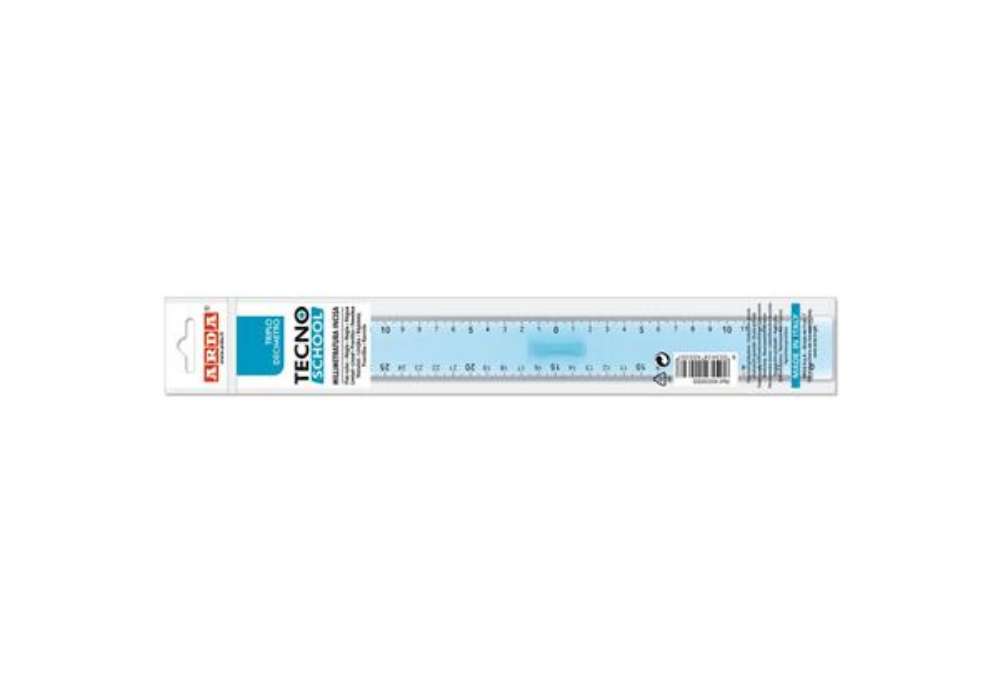 Immagine di Triplo decimetro ARDA Linea Tecnoschool polistirolo termoresistente azzurro trasparente 30 cm - 406S