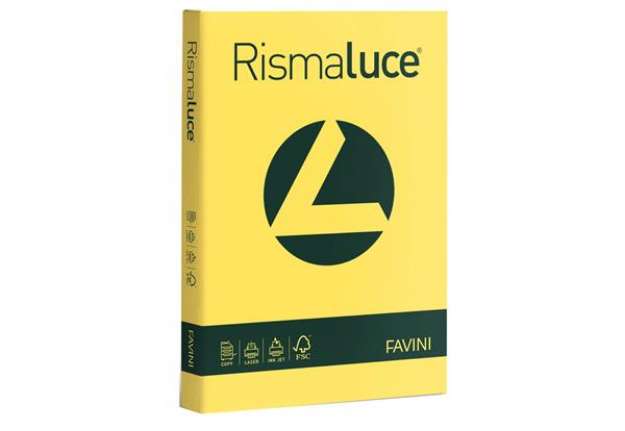 Immagine di Carta colorata Favini Rismaluce colori forti 90 g/m² A4 giallo sole 53 - Risma da 300 fogli - A66B30