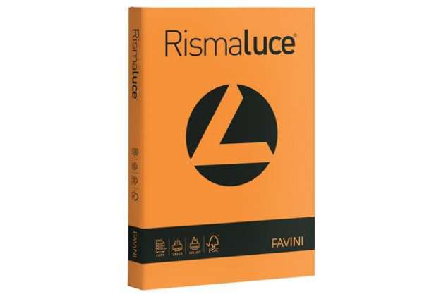 Immagine di Carta colorata Favini Rismaluce colori forti 90 g/m² A4 arancio 56 - Risma da 300 fogli - A66E304