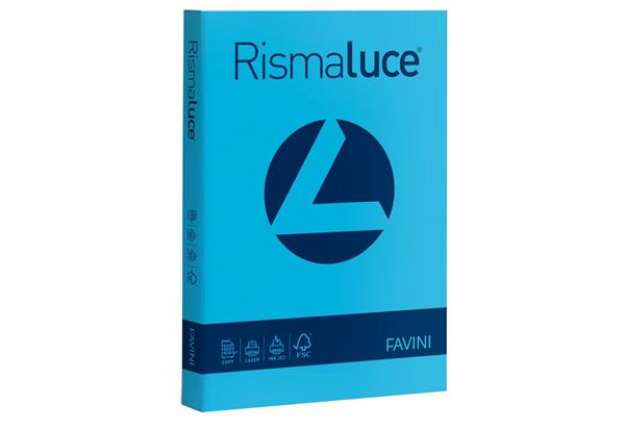 Immagine di Carta colorata Favini Rismaluce colori forti 90 g/m² A4 azzurro 55 - Risma da 300 fogli - A66G304